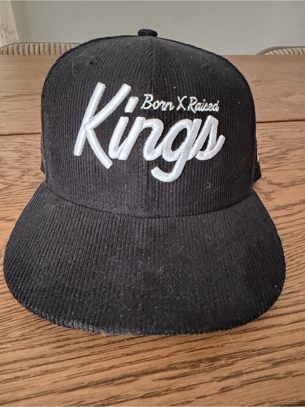 BORN X RAISED Kings Corduroy Snapback - Black & White